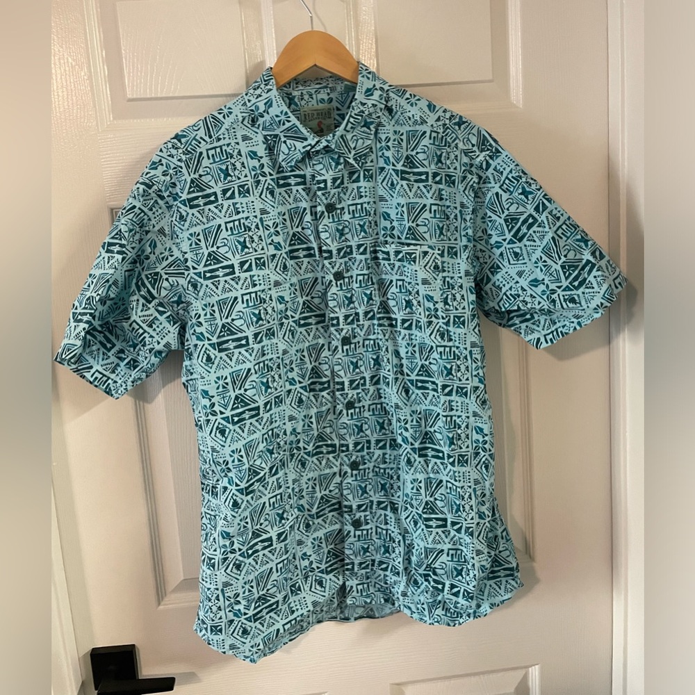 Red Head Brand Co Pattern Casual Button Down T-shirt